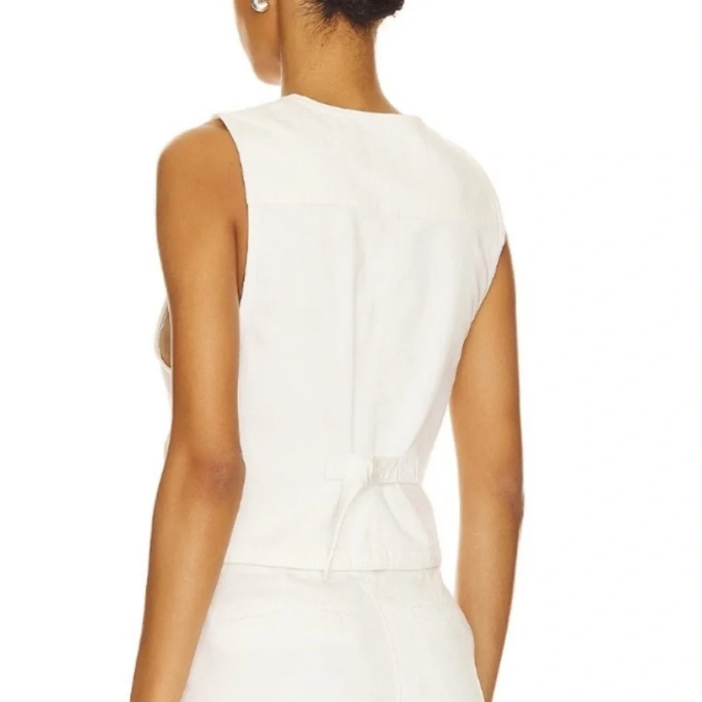 FAVORITE DAUGHTER The Poppy White Denim Western Vest